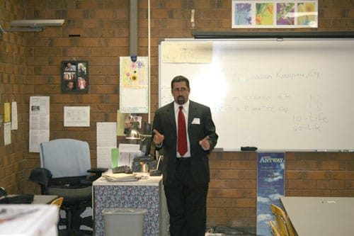Shazam Kianpour conducting a presentation